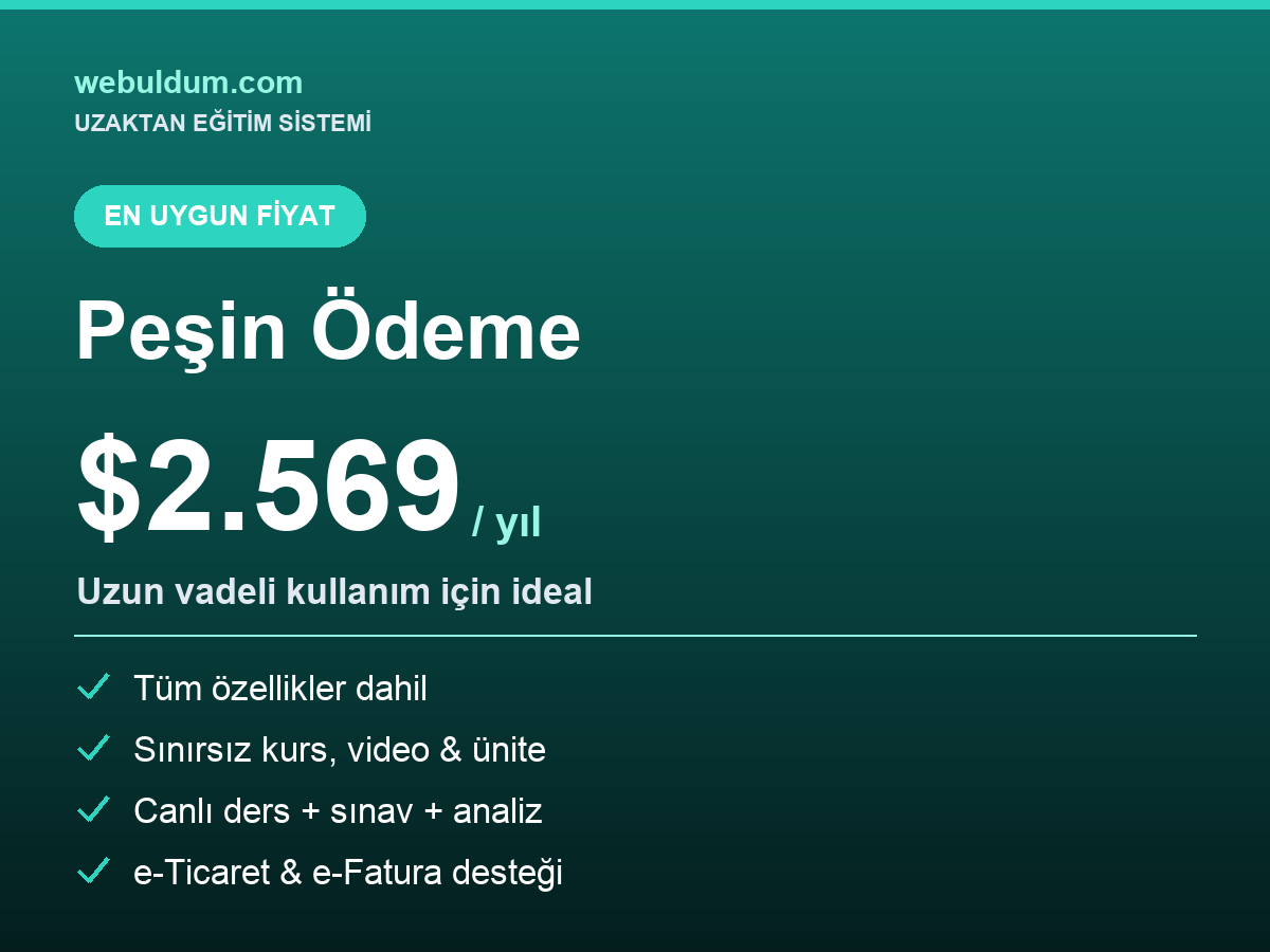 Peşin Ödeme – Yıllık